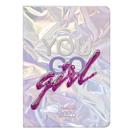 Zsebnaptár PLANALL B/6 heti álló fehér lapos aranyozott Girl 2026. Zsebnaptár PLANALL B/6 heti álló fehér lapos aranyozott Girl 2026.