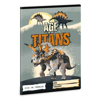 Füzet ARS UNA A/5 32 lapos vonalas 21-32 Age Of The Titans
