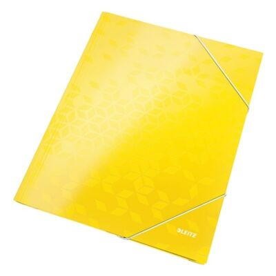 Gumis mappa LEITZ Wow A/4 karton 15 mm sárga