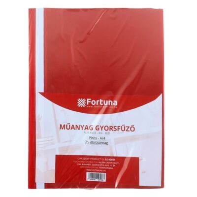 Gyorsfűző FORTUNA műanyag piros 25 db/csomag