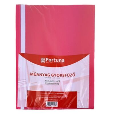 Gyorsfűző FORTUNA műanyag rózsaszín 25 db/csomag
