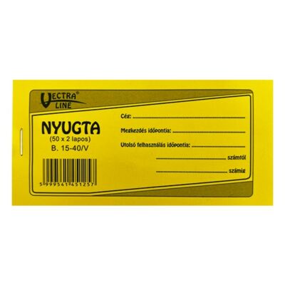 Nyomtatvány nyugta VECTRA-LINE 1 soros 20 db/csomag