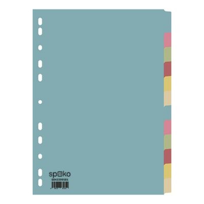 Regiszter SPOKO A/4 karton 12 részes 2x6 szín