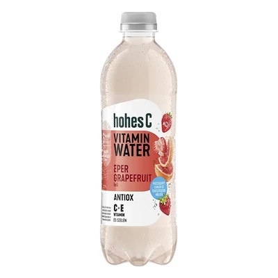 Ásványvíz szénsavmentes HOHES C Vitamin Antiox eper-grapefruit 10% 0,5 L DRS