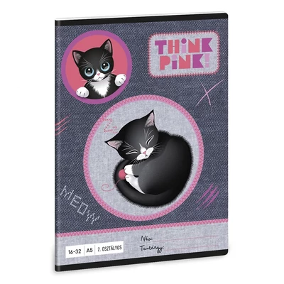 Füzet vonalas ARS UNA A/5 32 lapos 16-32 2.osztályos Think Pink 5519