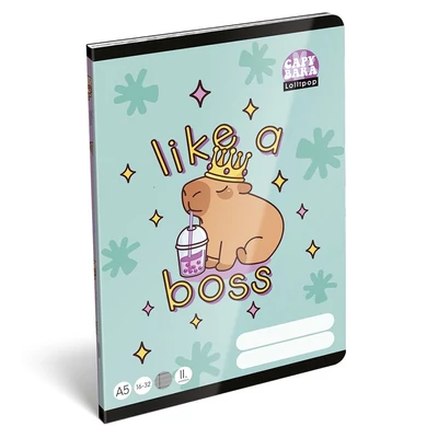Füzet vonalas LIZZYSULI A/5 32 lapos 16-32 2.osztályos Lollipop Capybara