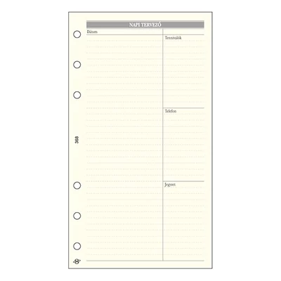 Gyűrűs kalendárium betét SATURNUS L368 bianco napi tervező sárga lapos Gyűrűs kalendárium betét SATURNUS L368 bianco napi tervező sárga lapos