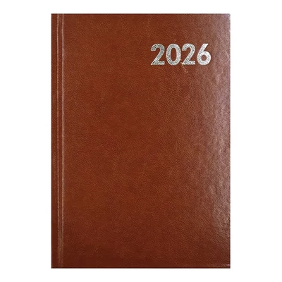 Határidőnapló ALISCA B/6 napi fehér lapos barna 2026.