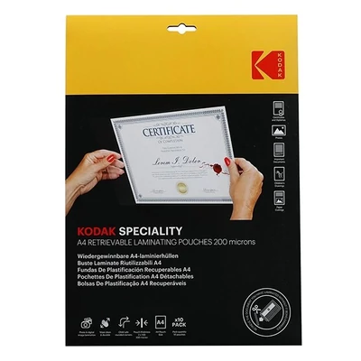 Lamináló fólia KODAK A/4 200 mikron újrahasználható 10 lapos