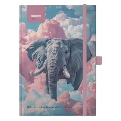 Jegyzetfüzet vonalas STREET Animals Edition Elephant A/5 96 lapos gumis keményfedelű