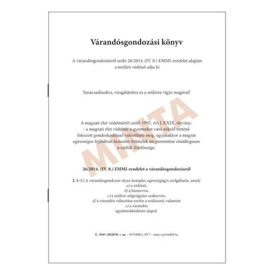 Nyomtatvány várandósgondozási könyv PÁTRIA Nyomtatvány várandósgondozási könyv PÁTRIA