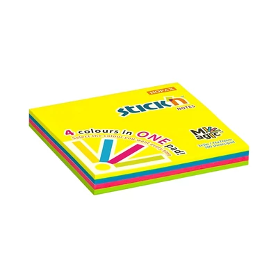 Öntapadós jegyzettömb STICK`N 76x76mm neon magic pad 100 lap