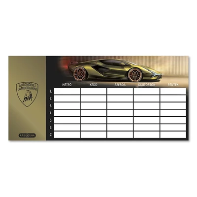 Órarend ARS UNA egylapos kétoldalas Lamborghini 5523