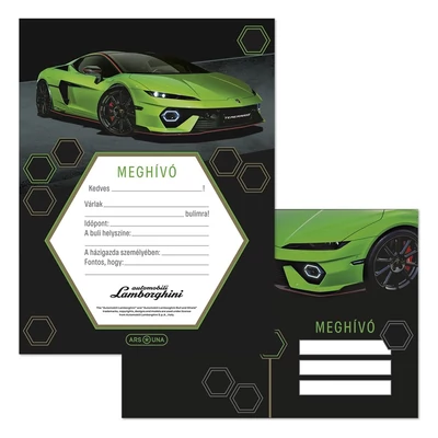 Partimeghívó ARS UNA 10 ív+10 db boríték Lamborghini 5522