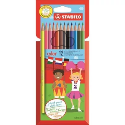 Színes ceruza STABILO Color Swano hatszögletű 12 darabos