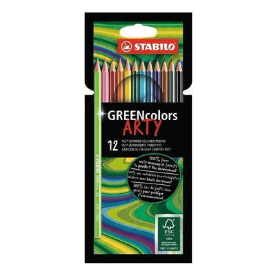 Színes ceruza STABILO Greencolors hatszögletű 12 darabos környezetbarát