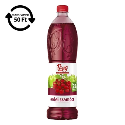 Szörp PÖLÖSKEI Syrup Erdei szamóca cukorral és édesítőszerrel 25% gyümölcstartalommal 1L DRS
