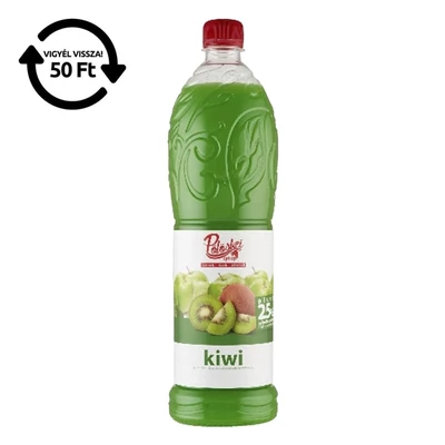 Szörp PÖLÖSKEI Syrup Kiwi cukorral és édesítőszerrel 25% gyümölcstartalommal 1L DRS