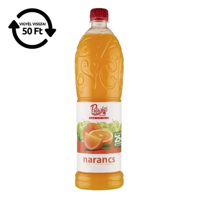 Szörp PÖLÖSKEI Syrup Narancs cukorral és édesítőszerrel 25% gyümölcstartalommal 1L DRS