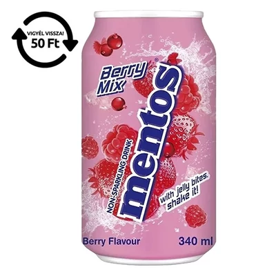 Üdítőital szénsavas MENTOS berry mix 340 ml DRS