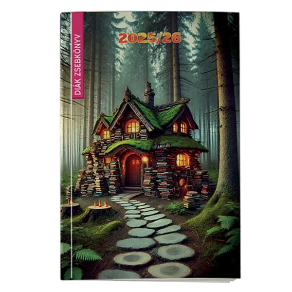 Diák zsebkönyv REALSYSTEM papírborító 125x205mm meseház 2025-2026