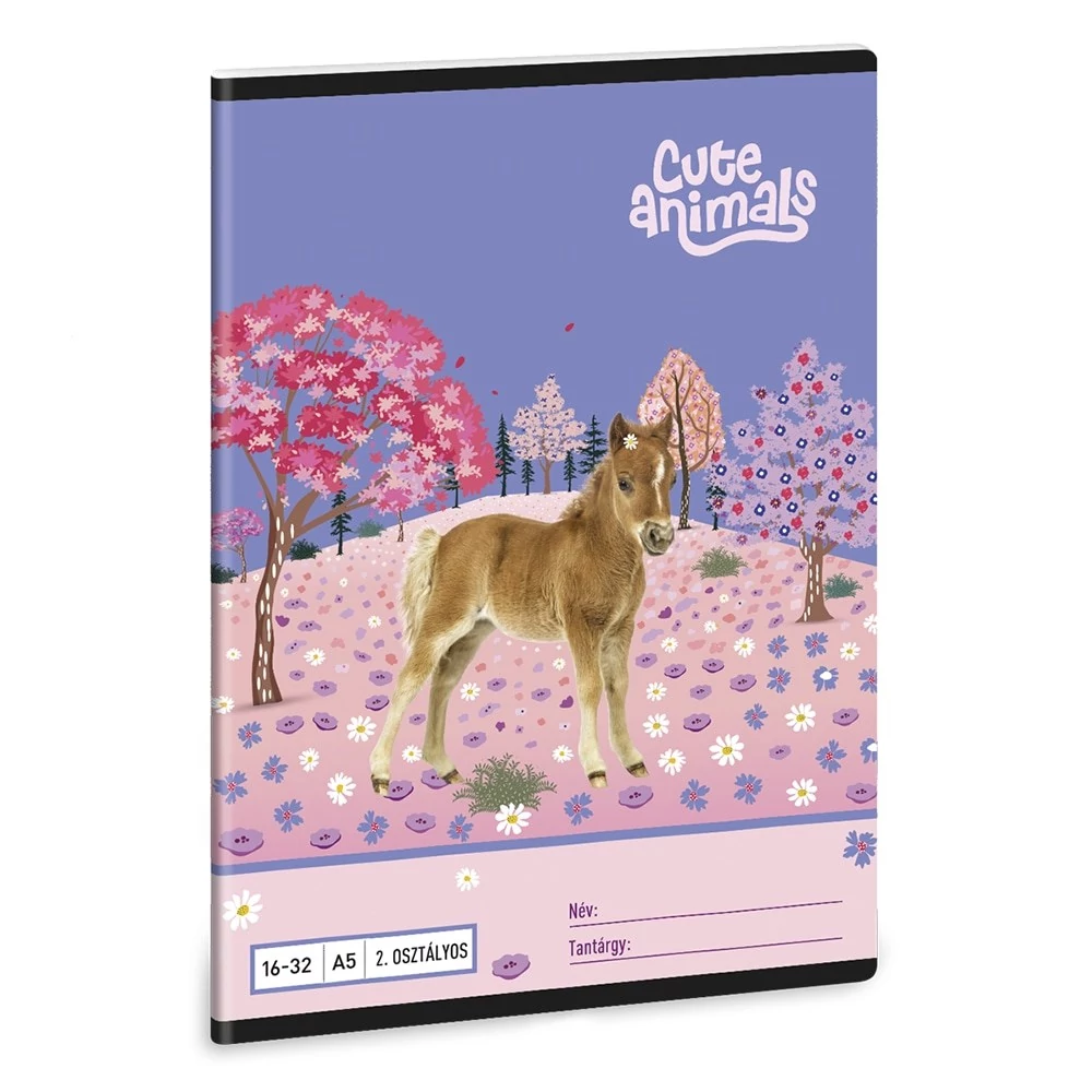 Füzet vonalas ARS UNA A/5 32 lapos 16-32 2.osztályos Cute Animals-Horse