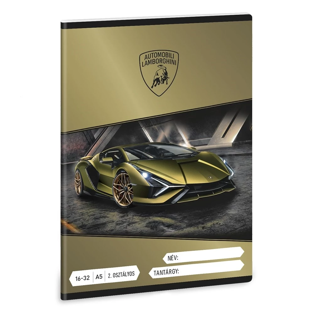 Füzet vonalas ARS UNA A/5 32 lapos 16-32 2.osztályos Lamborghini 5523