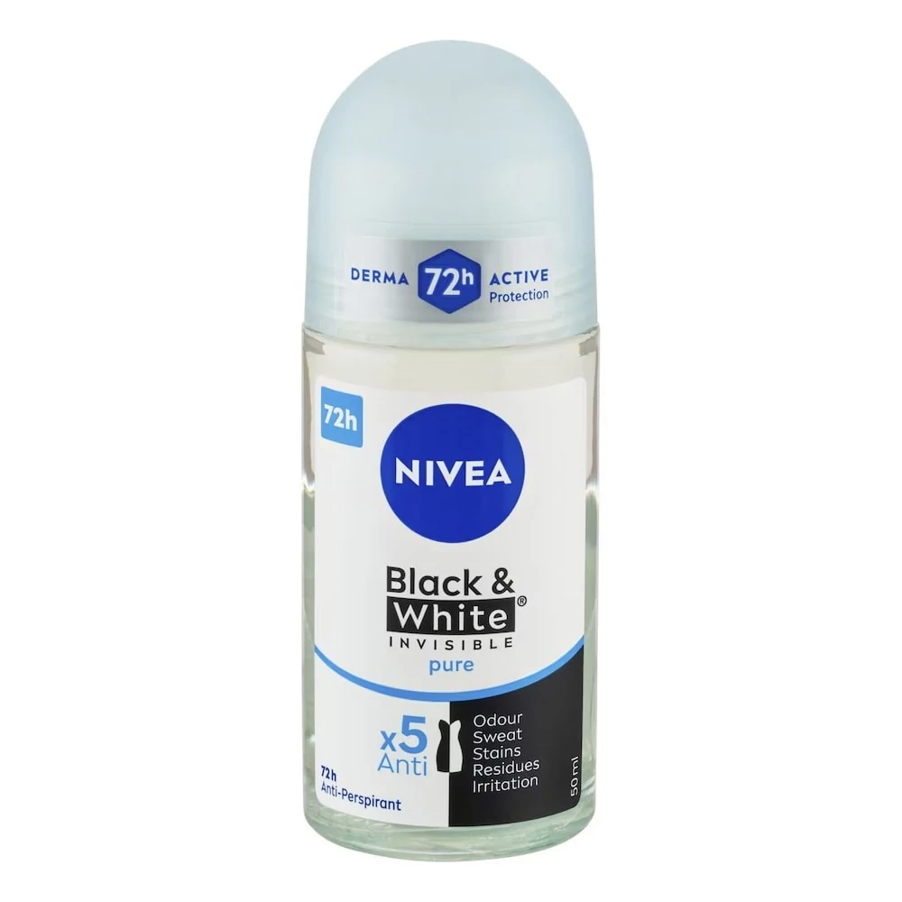 Izzadásgátló roll NIVEA B&W invisible pure 50 ml