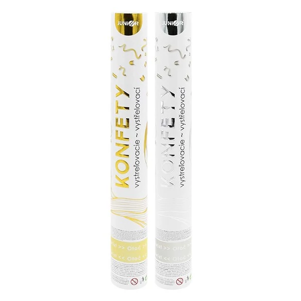 Konfetti ágyú JUNIOR 40 cm metál hasábok