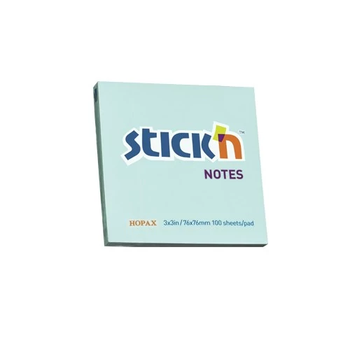 Öntapadós jegyzettömb STICK`N 76x76mm pasztell kék 100 lap
