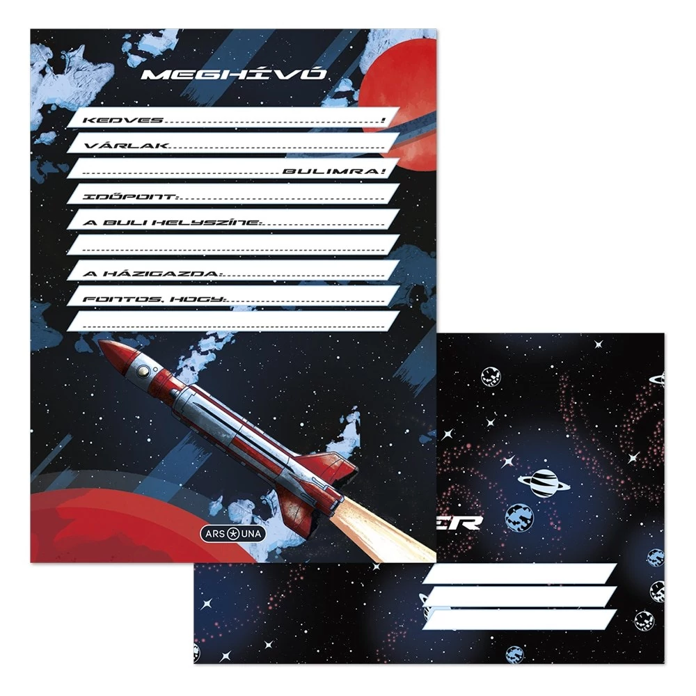 Partimeghívó ARS UNA 10 ív+10 db boríték Space Explorer