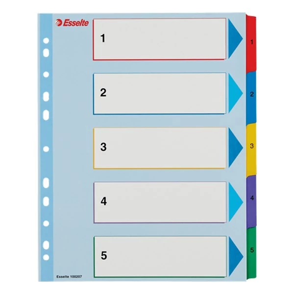 Regiszter ESSELTE A/4 maxi laminált karton újraírható 1-5